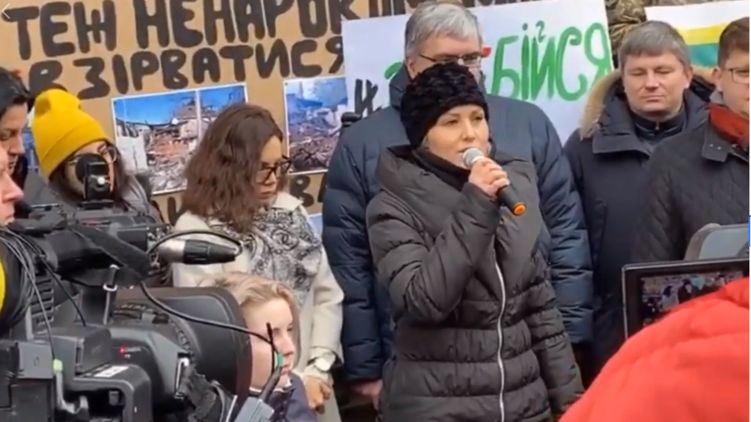 София Федына на митинге