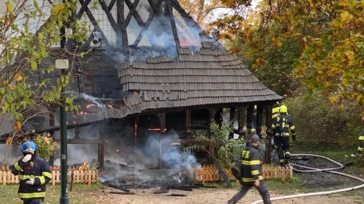 Пожар в церкви Святого Михаила. Фото: скриншот с видео 