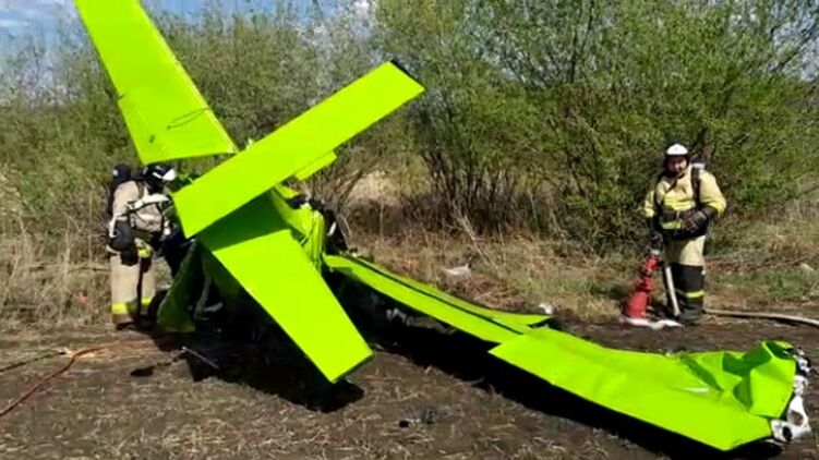 В Татарстане рухнул легкомоторный самолет. Скриншот из видео