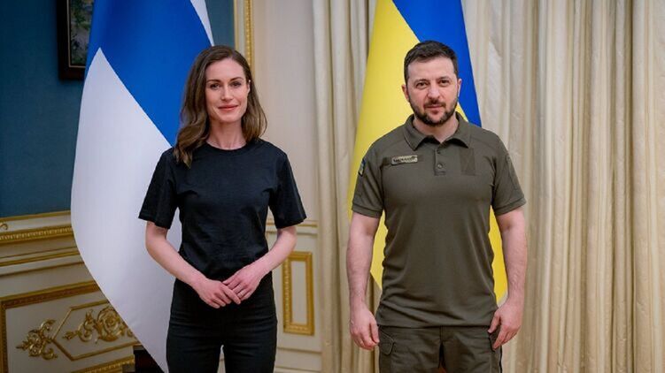 Санна Марин и Владимир Зеленский