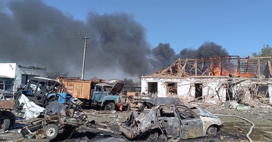 Удар російської авіабомби по Бериславу