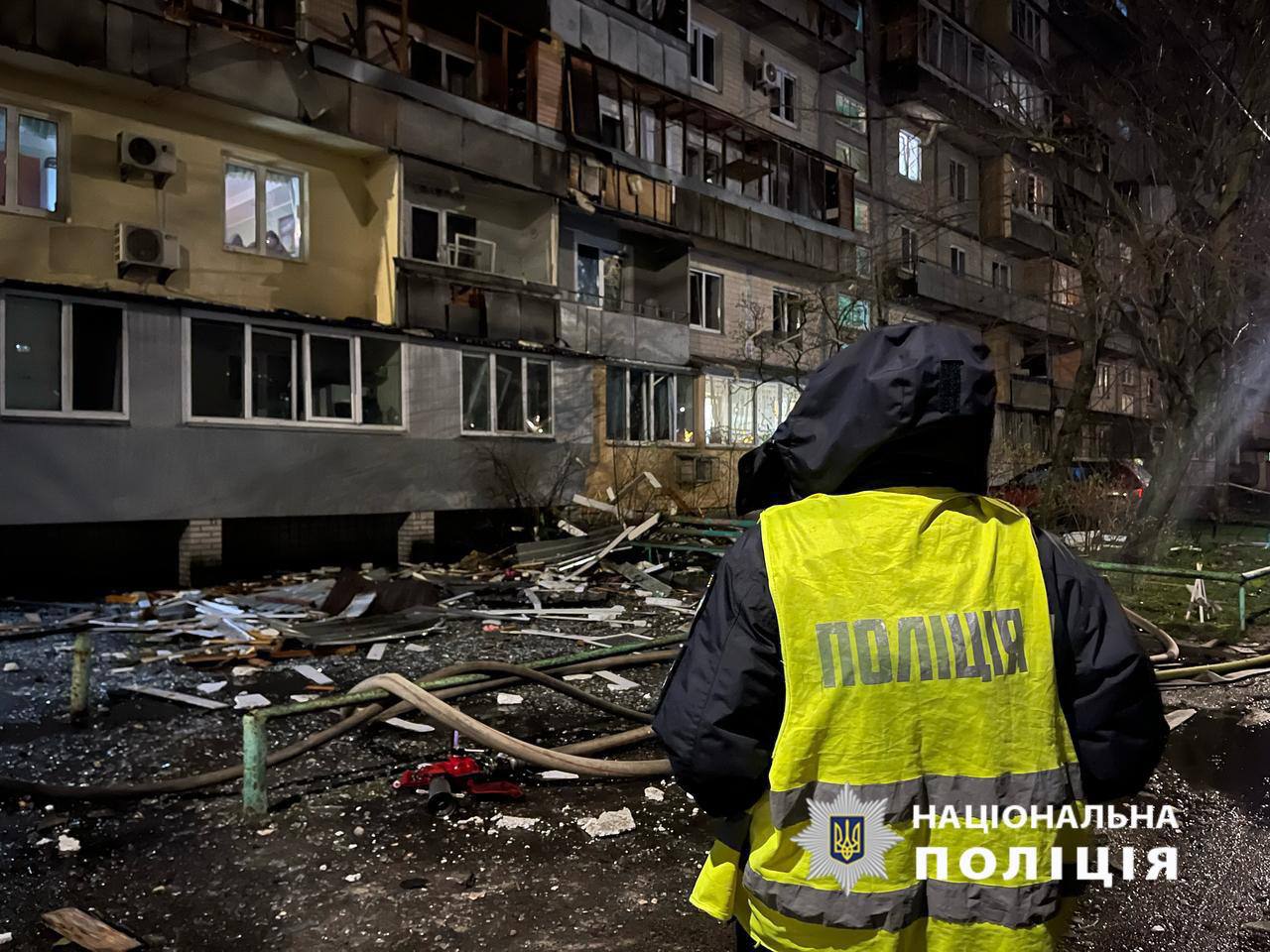 Масований удар РФ по Києву. Фото: Нацполіція