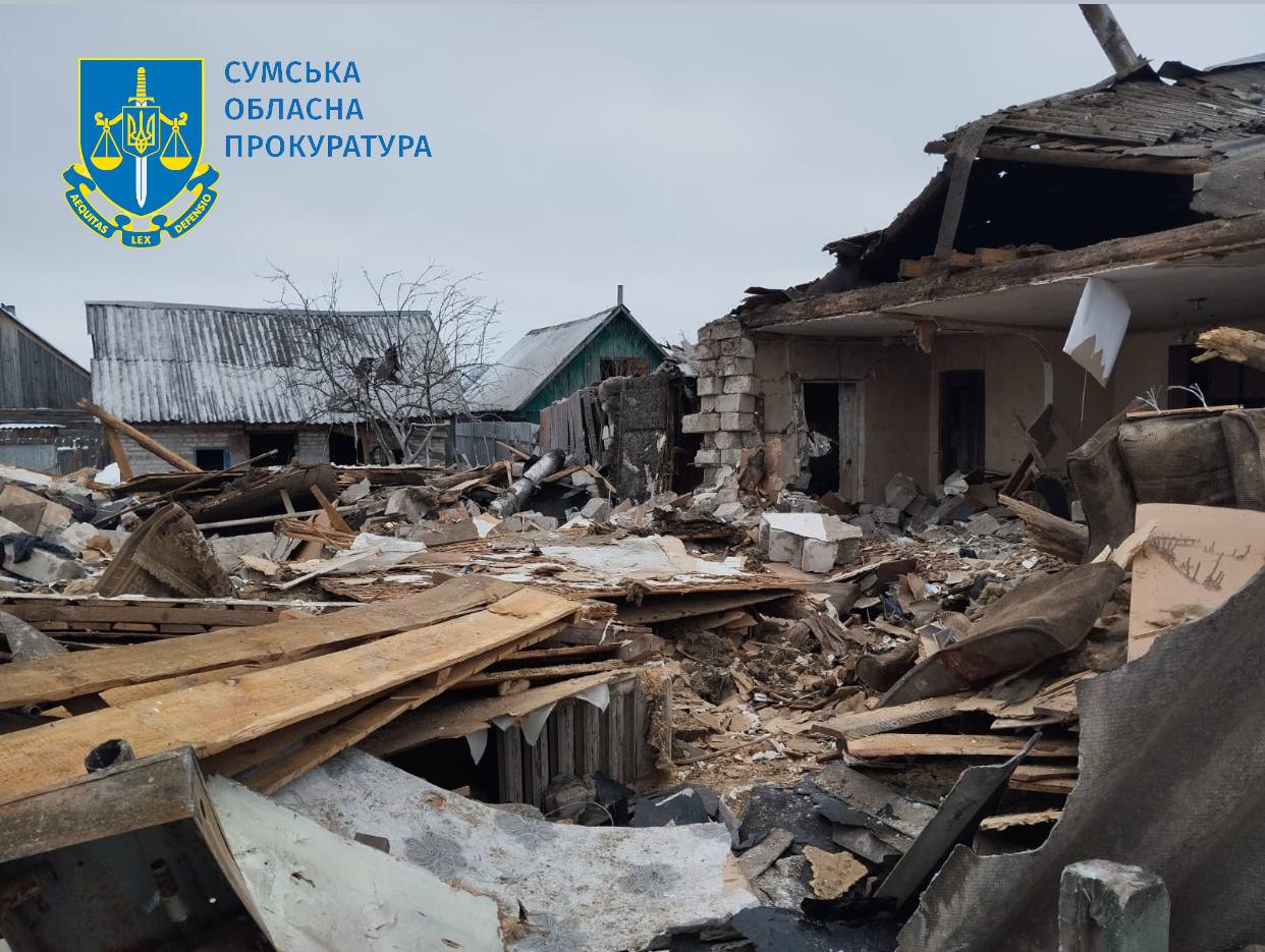 Последствия обстрела из РСЗО в Сумской области. Фото: Сумская областная прокуратура
